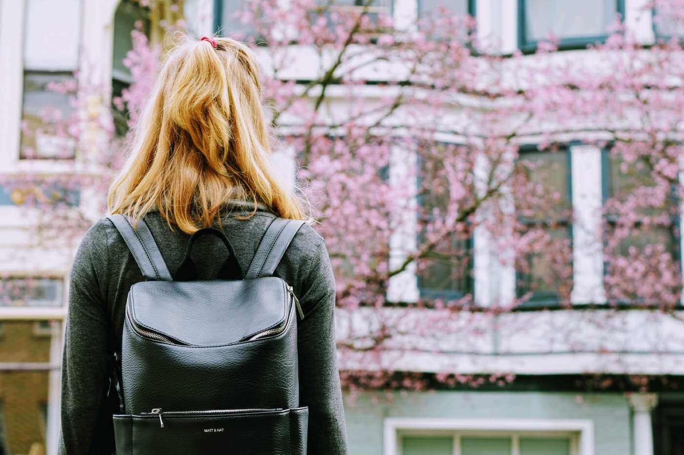 College Student wearing backpack